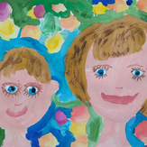 Рисунок "Как похож я на мамочку и улыбкой и ямочкой" на конкурс "Конкурс творческого рисунка “Моя Семья - 2019”"