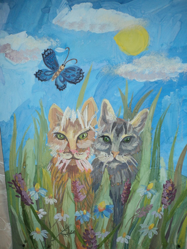 Детский рисунок - В память о котятах