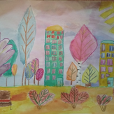Рисунок "Мой осенний город" на конкурс "Конкурс творческого рисунка “Свободная тема-2019”"