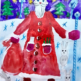 Рисунок "Дед Мороз и зайцы" на конкурс "Конкурс “Новогодняя Магия - 2020”"