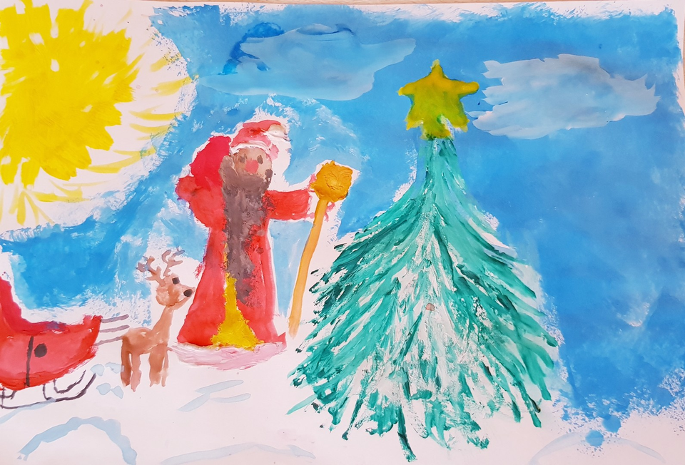 Детский рисунок - Новогодний праздник