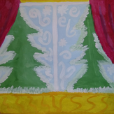 Рисунок "Зимние узоры на окне"