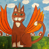 Рисунок "кот единорог" на конкурс "Конкурс детского рисунка “Невероятные животные - 2018”"