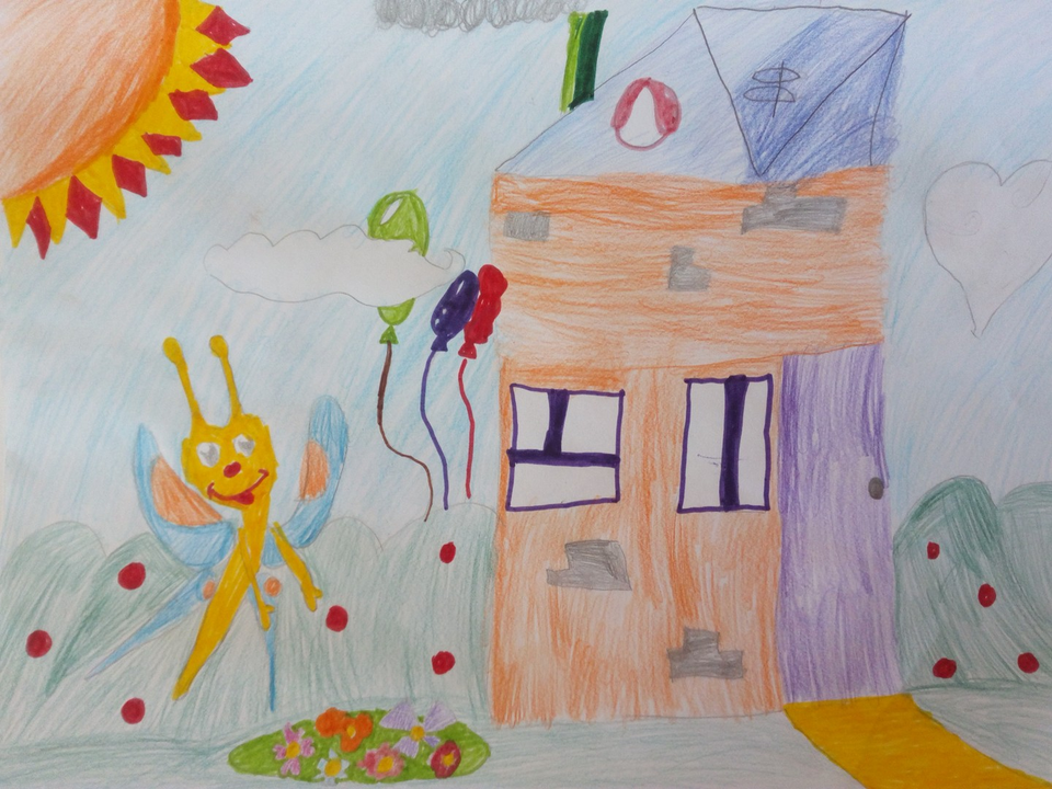 Детский рисунок - Домик для Эвелинки
