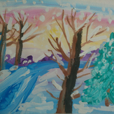 Рисунок "Зимушка-зима" на конкурс "Конкурс детского рисунка “Мой родной, любимый край”"
