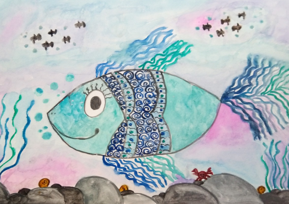 Детский рисунок - Рыбка