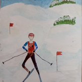 Рисунок "Лыжник" на конкурс "Конкурс детского рисунка “Спорт в нашей жизни”"