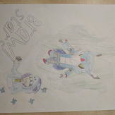 Рисунок "Ворон-меха и леон акула" на конкурс "Конкурс рисунка - “Герои Brawl Stars”"