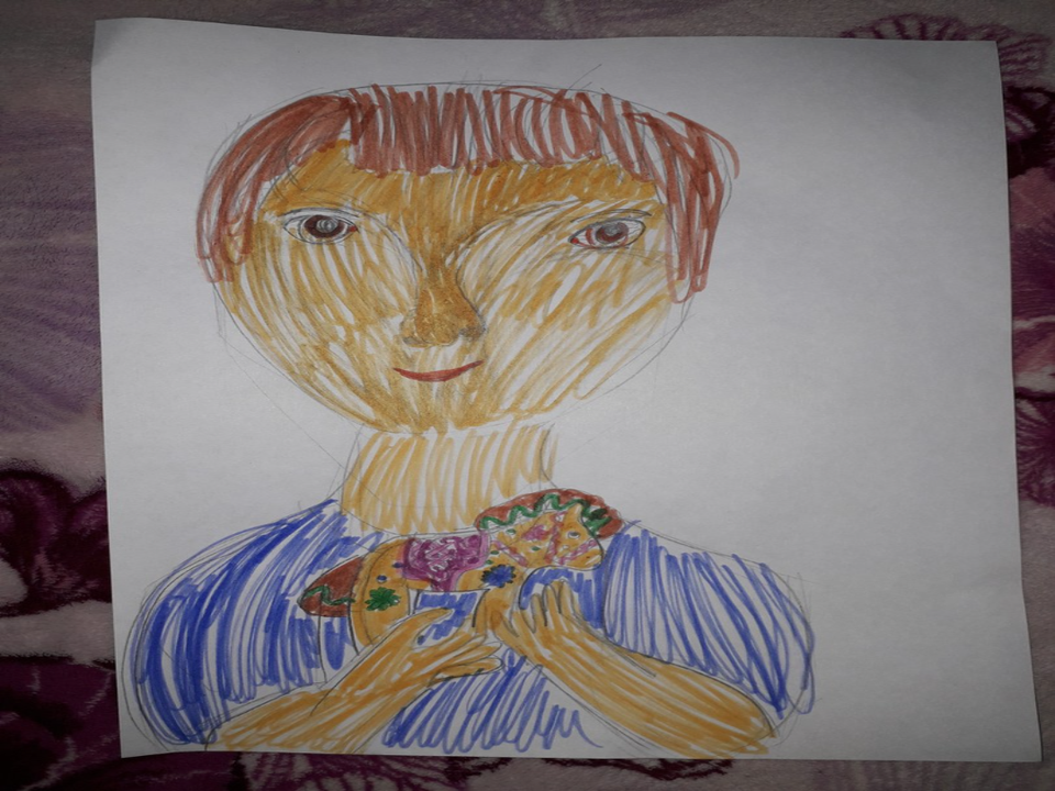Детский рисунок - Портрет брата