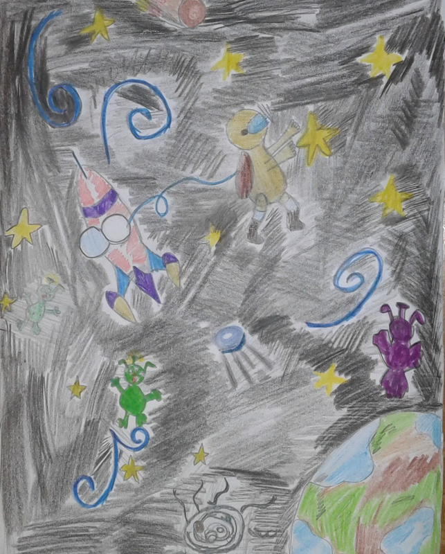 Детский рисунок - Подарок для инопланетян