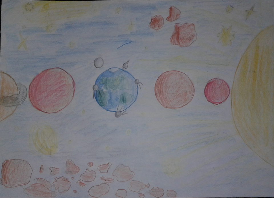 Детский рисунок - Солнечная система