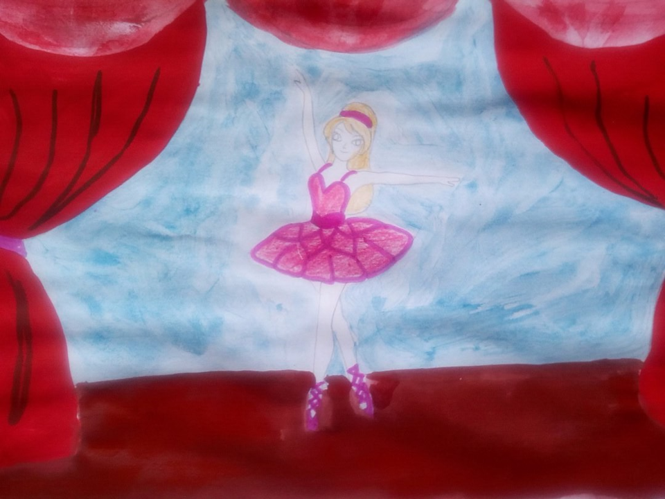 Детский рисунок - балерина