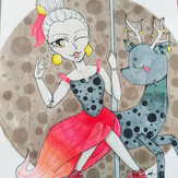 Рисунок "девочка на карусели" на конкурс "Конкурс творческого рисунка “Свободная тема-2019”"