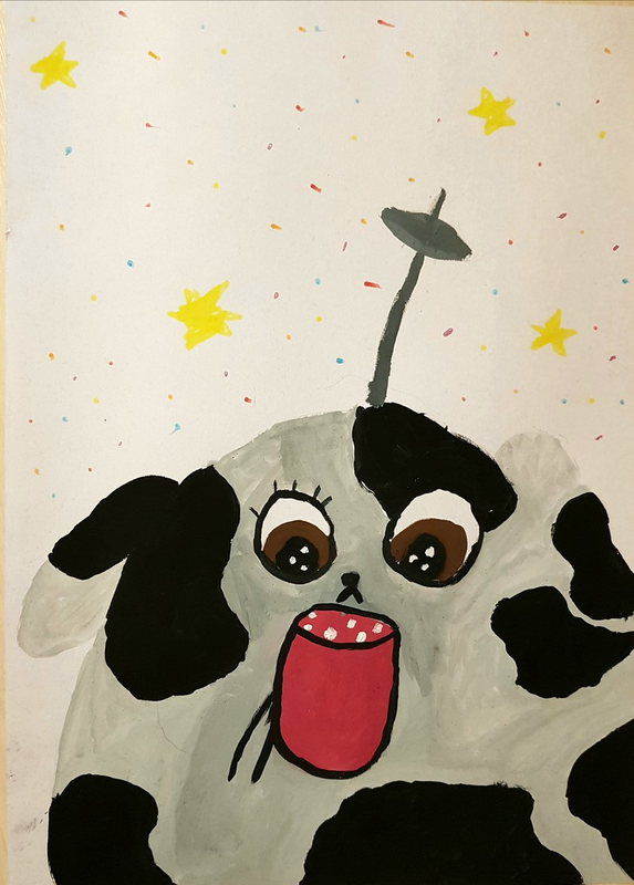 Детский рисунок - Пёстрик из созвездия Гончих псов