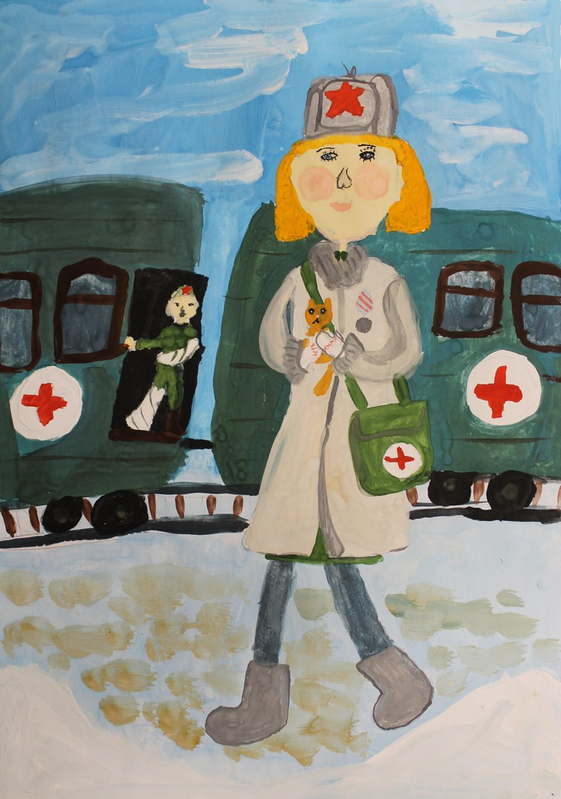 Детский рисунок - Медсестричка