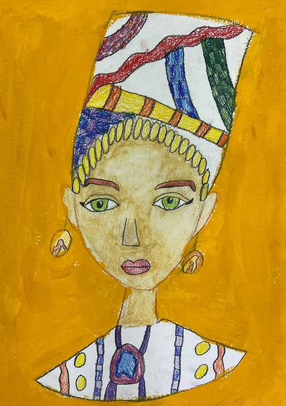 Детский рисунок - Нефертити