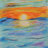 Рисунок "Восход над Баренцевым морем" на конкурс "Конкурс детского рисунка “Мой родной, любимый край”"