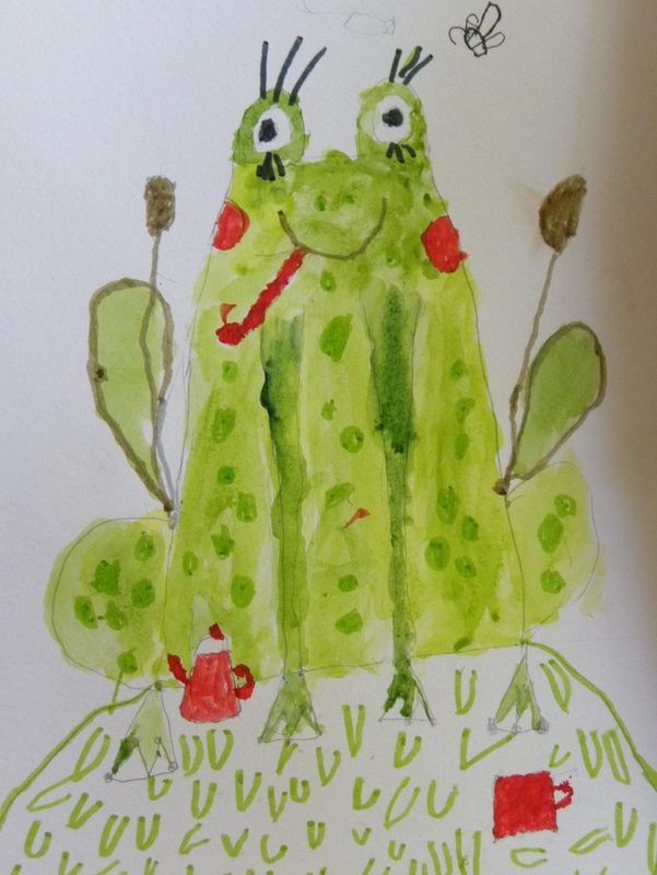 Детский рисунок - Лягушка