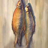 Рисунок "Натюрморт с рыбой"