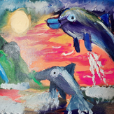 Рисунок "Дельфины" на конкурс "Конкурс детского рисунка "Сказки народов мира""