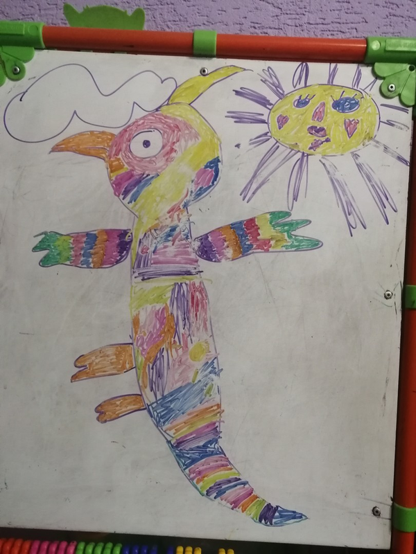 Детский рисунок - Попугай чик чирик