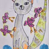 Рисунок "Волшебный сон про кота" на конкурс "Конкурс детского рисунка "Рисовашки и друзья""