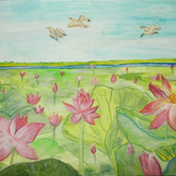 Рисунок "Лилии на озере" на конкурс "Конкурс детского рисунка “Чудесное Лето - 2019”"