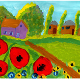 Рисунок "Любимый бабушкин поселок"