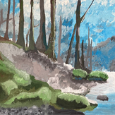 Рисунок "Природный парк Оленьи ручьи" на конкурс "Конкурс творческого рисунка “Свободная тема-2024""