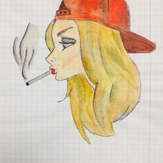 Рисунок "девушка любит курить"
