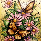 Рисунок "Цветы и бабочки"