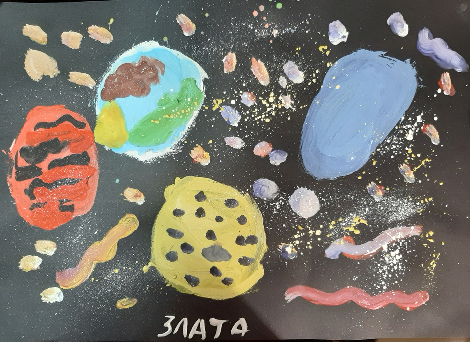 Детский рисунок - Парад планет