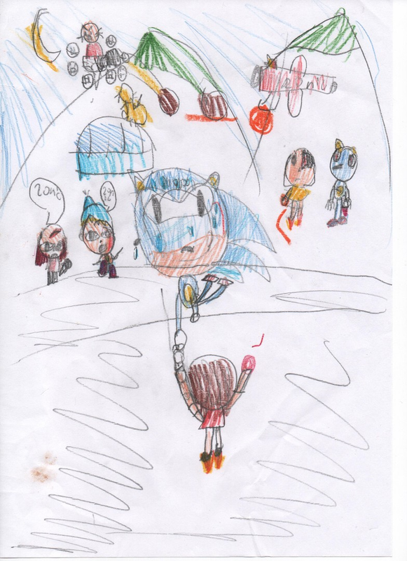 Детский рисунок - Sonic and his friends