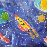 Рисунок "Космос" на конкурс "Конкурс детского рисунка “Таинственный космос - 2018”"