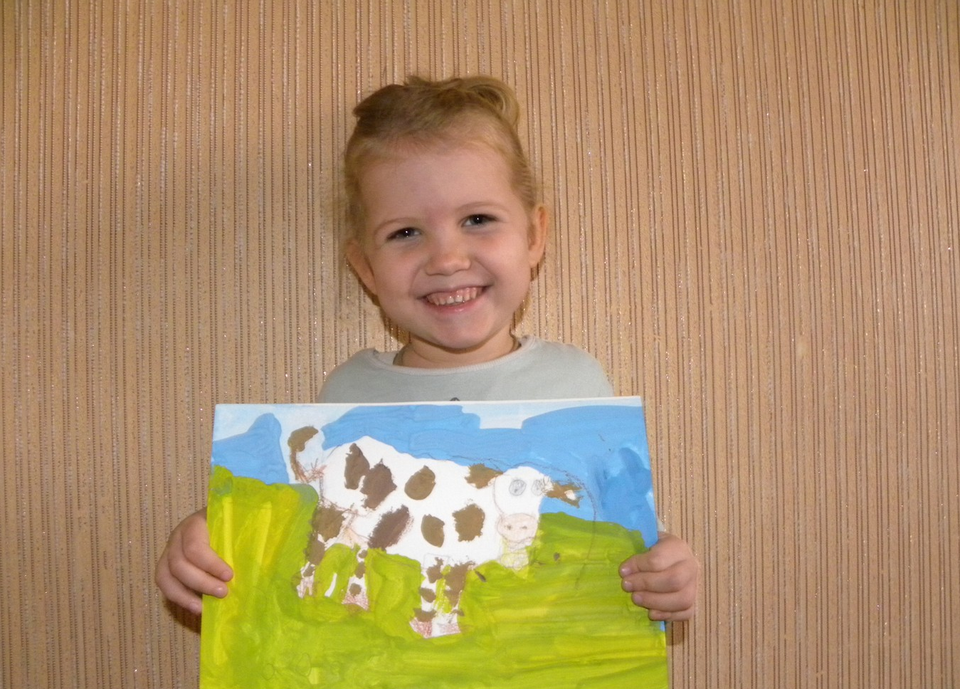 Детский рисунок - Корова