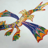 Рисунок "Радужный дракончик" на конкурс "Конкурс детского рисунка “Невероятные животные - 2018”"
