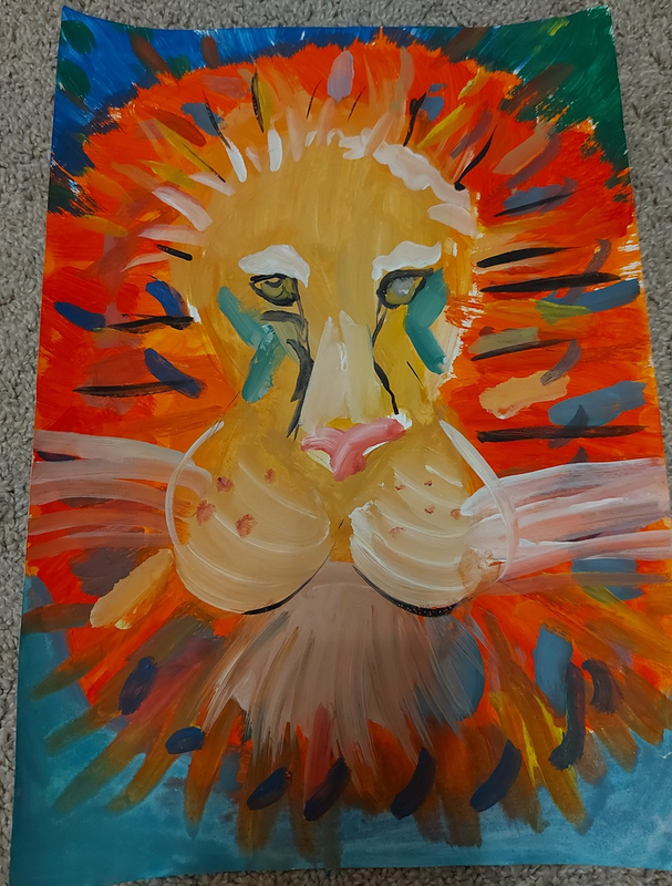 Детский рисунок - Король Лев