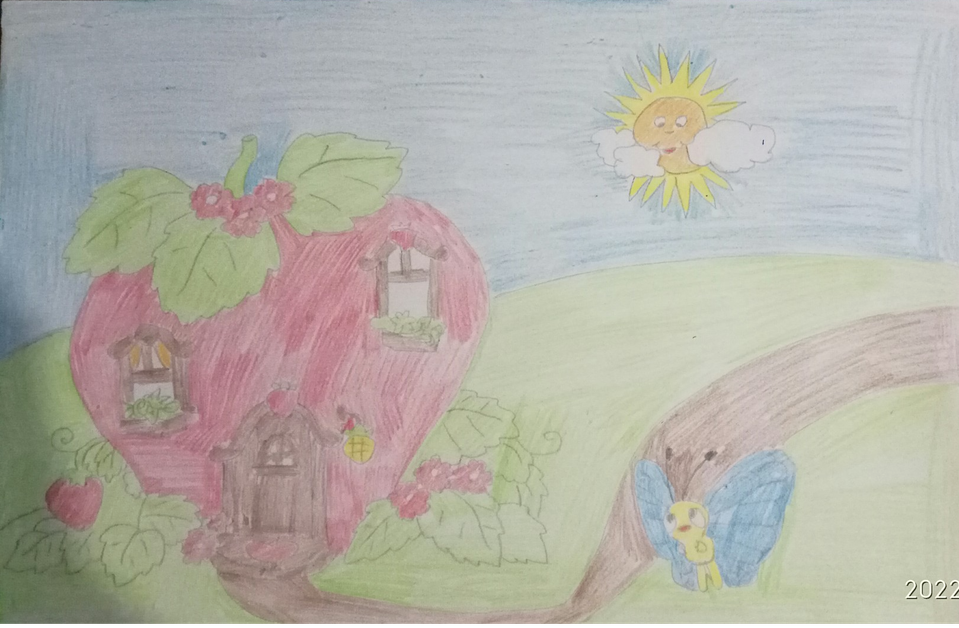 Детский рисунок - Дом для Эвеленки