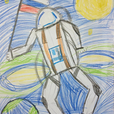 Рисунок "Покоряя космос" на конкурс "Конкурс детского рисунка “Таинственный космос - 2022”"
