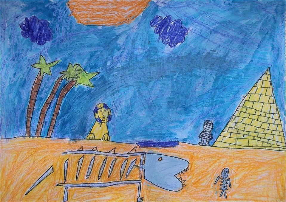 Детский рисунок - Египет