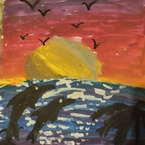 Рисунок "Закат на море" на конкурс "Конкурс творческого рисунка “Свободная тема-2022”"