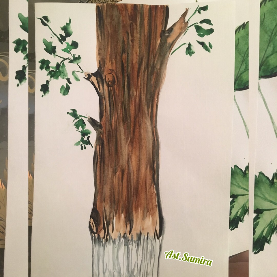 Детский рисунок - Столб дерева