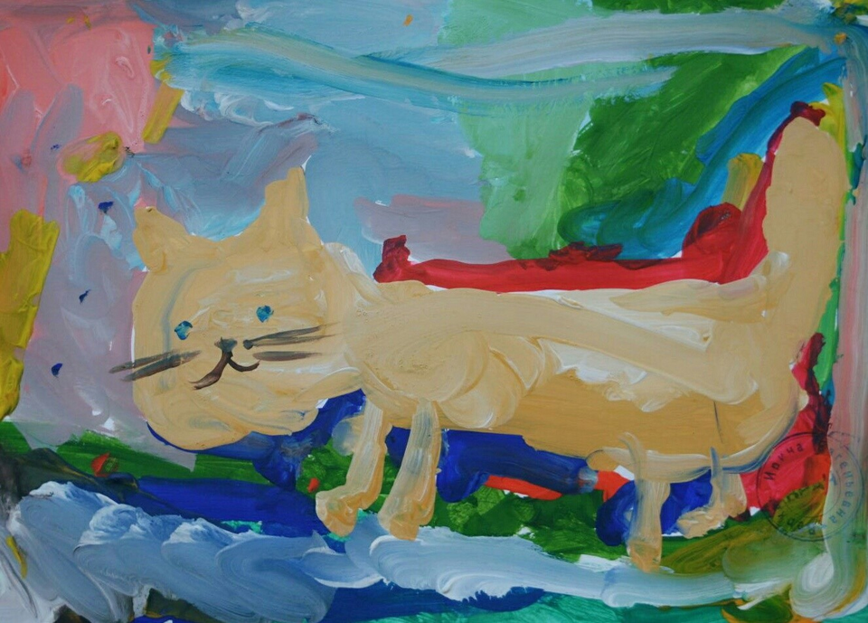 Детский рисунок - Кошка Варя