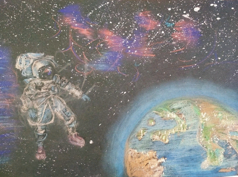 Детский рисунок - В космосе