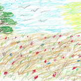 Рисунок "Поле цветет" на конкурс "Конкурс рисунка "Лето - это маленькая жизнь""