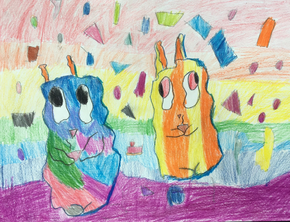 Детский рисунок - Бубуша и Чиюша