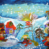Рисунок "Зимний день" на конкурс "Конкурс детского рисунка “Новогодняя Открытка-2019”"