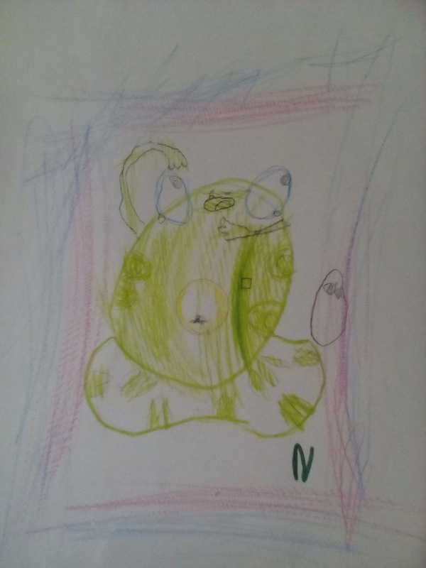 Детский рисунок - Инопланетная лягушка