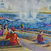 Рисунок "На Заливе города" на конкурс "Конкурс детского рисунка “Как я провел лето - 2020”"