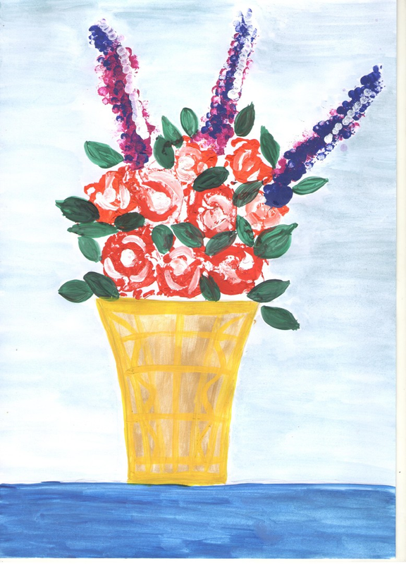 Детский рисунок - Цветы для мамы